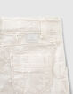 Girls&rsquo; off-white denim shorts with placed wear-6