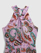 Cremeweißer Recycling-Damenoverall mit Maxi-Paisleyprint-6