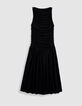 Women&rsquo;s flowing black dress with draped bodice-6