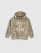 Boys’ khaki leaf camouflage motif hoodie-1