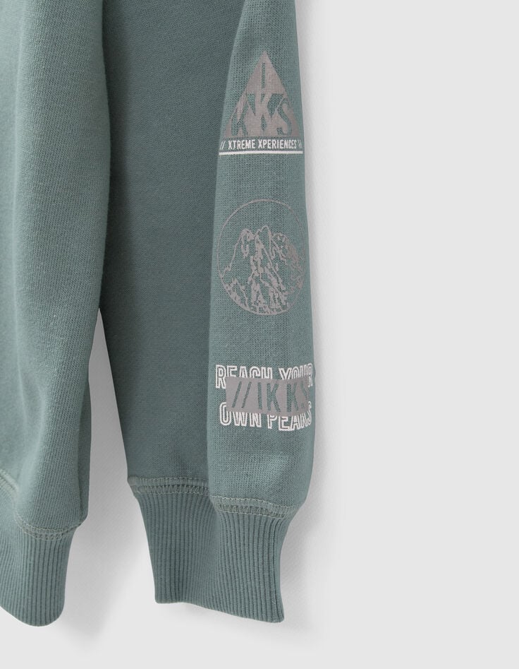 Boys’ green cardigan with reflective details-6