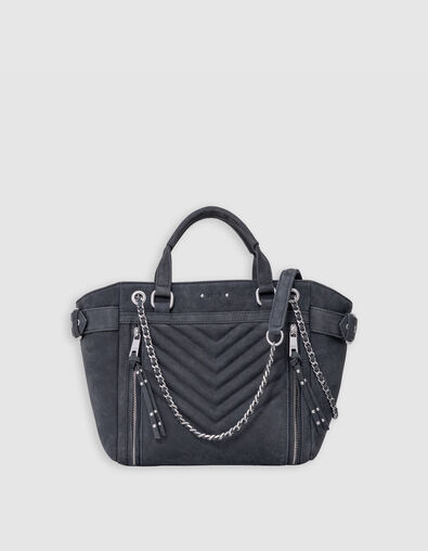 Sac cabas 1440 gris cuir nubuck Taille Medium Femme - IKKS