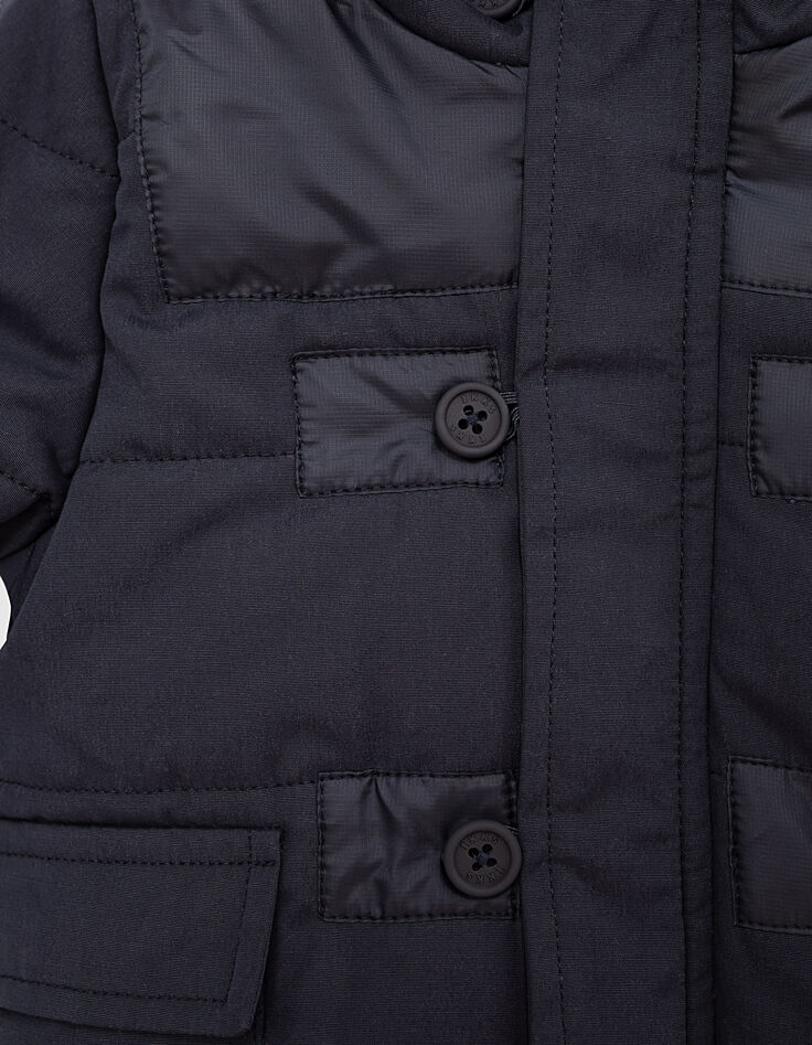 Parka navy à capuche garnissage recyclé bébé garçon -7