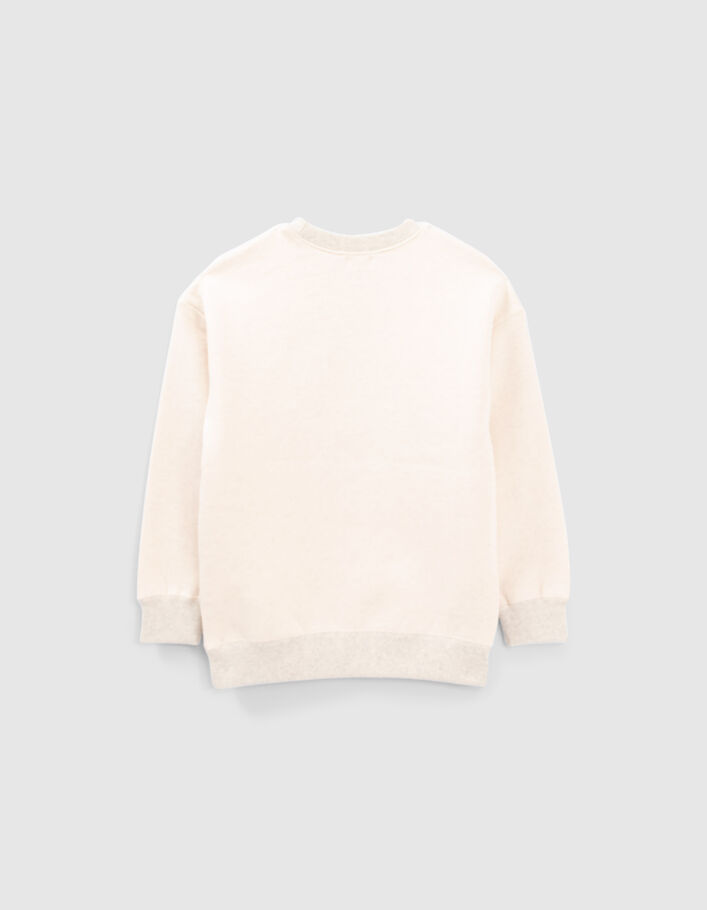 Ecru sweater maxi-borduursel skelet-sneakers jongens-5
