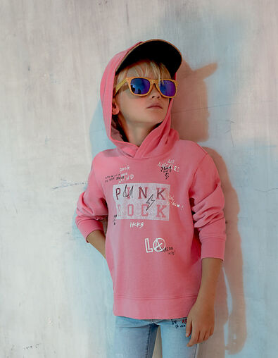 Boys’ medium pink punk rock sweatshirt - IKKS