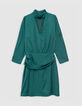 Robe vert émeraude maxi noeud Femme-5