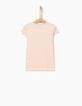 Camiseta rosa empolvado gafas Peace & Love niña-3