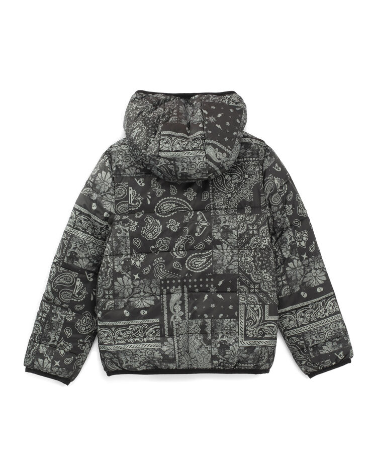 Boys’ blue and black Bandana reversible padded jacket-4
