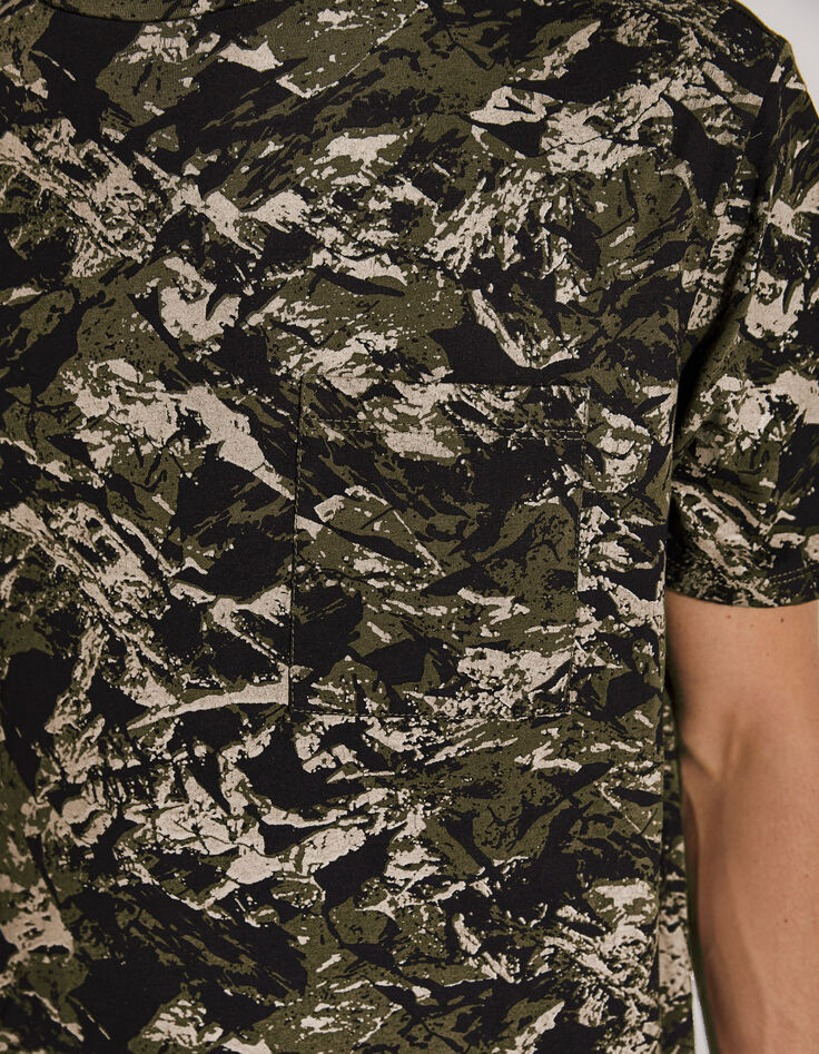 Men’s khaki camouflage print T-shirt-4