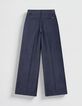 Pantalon large gris Femme-6