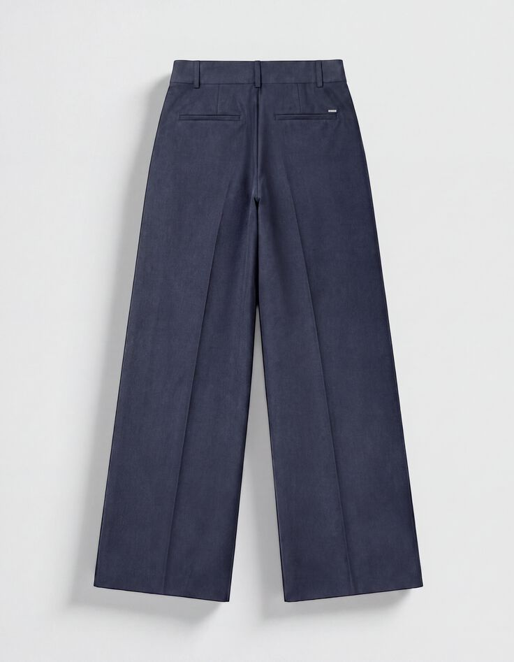 Pantalon large gris Femme-6