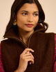 Col camionneur plastron marron tricot I.Code-1