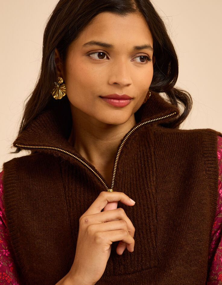 Col camionneur plastron marron tricot I.Code-1