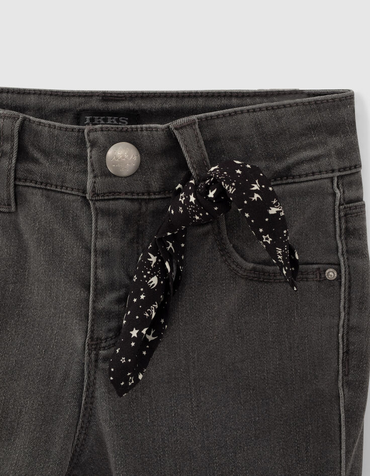 Light Grey Skinny-M&auml;dchenjeans mit Schr&auml;gband seitlich  -6