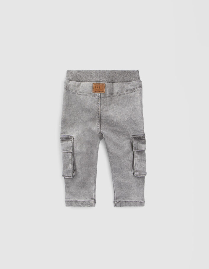 Jean BATTLE gris bord-côte ceinture bébé garçon-3