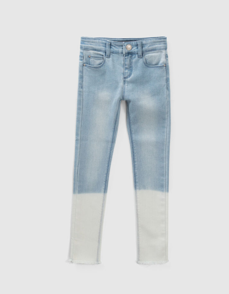 Hellblaue Skinny-Mädchenjeans mit gesticktem Gürtel-1