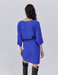 Women’s blue skull motif jacquard dress-3