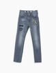 Vaquero skinny blue grey con parches niño -2