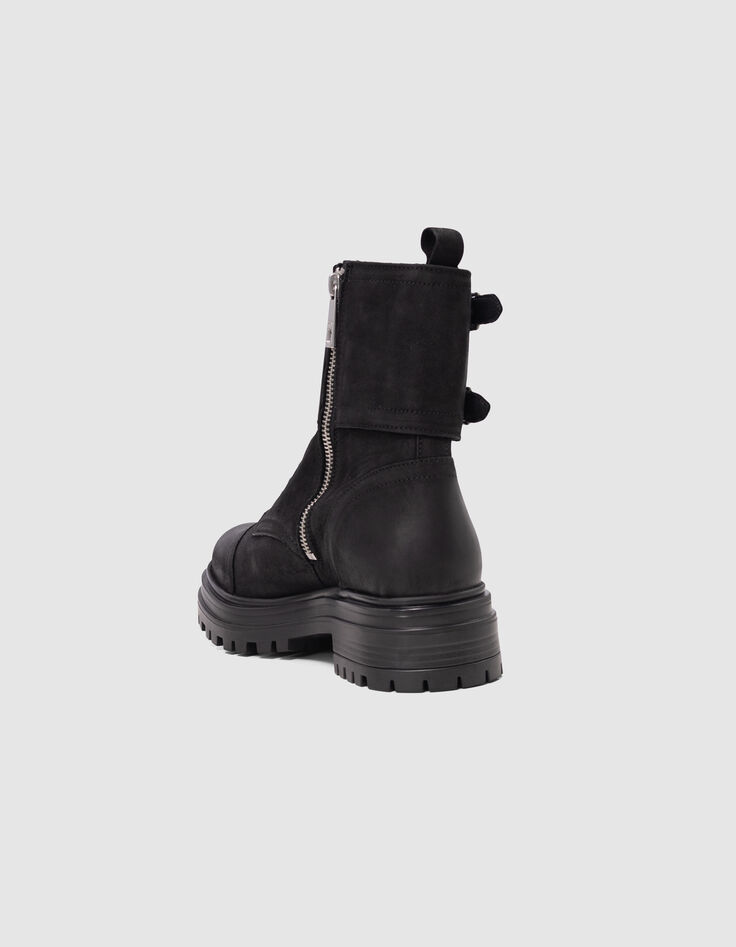 Ranger Botas de piel nobuk negro Línea 111 Mujer-3