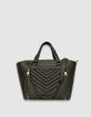 Khaki Cabas-Tasche 1440 Leder Kroko-Effekt Größe M Damen-1