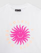 T-shirt blanc cass&eacute; visuel soleil rose fille-2