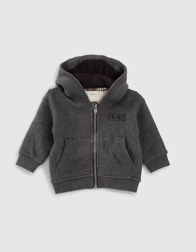 Graue Sweatjacke mit Ritterhelm für Babyjungen  - IKKS