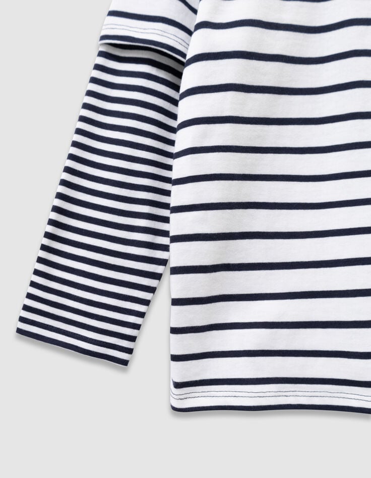 Boys’ organic cotton sailor T-shirt, trompe l’oeil sleeves-6 Boys’ organic cotton sailor T-shirt, trompe l’oeil sleeves-6