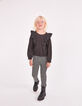 Zwarte vloeiende broek Ecovero® lelieprint meisjes-6