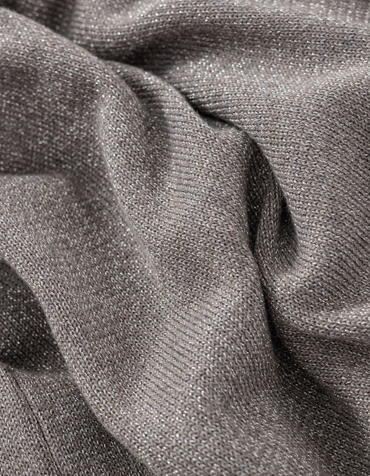 Cardigan sésame tricot pailleté motif chevrons ajouré dos Femme-7 Cardigan sésame tricot pailleté motif chevrons ajouré dos Femme-7
