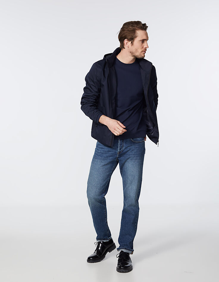 Sweat marine à relief Ottoman Homme-5 Sweat marine à relief Ottoman Homme-5