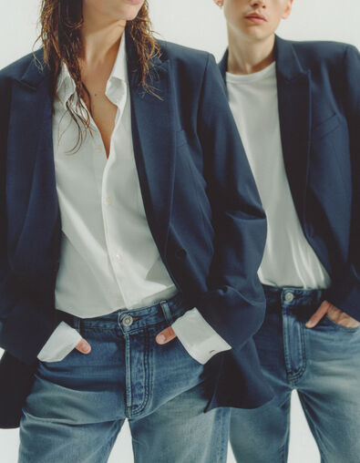 Gender Free-Blazer croisé marine Mixte - IKKS