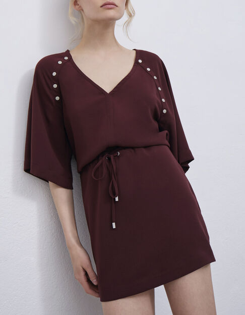 Women’s garnet dress with press stud decor - IKKS