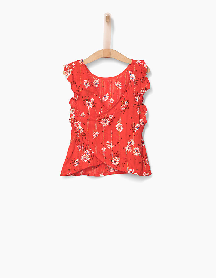 Girls' dark orange and white 2-in-1 vest top-4