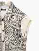 Blusa 2 en 1 cruda estampado bandana y top tirantes niña-6