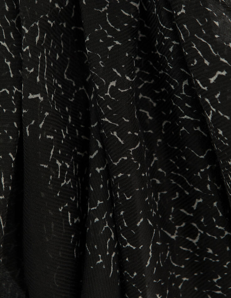 Women's black print scarf-3 Women's black print scarf-3