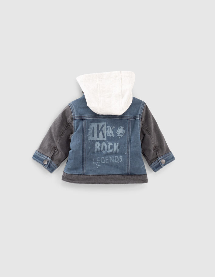Baby boys’ blue denim/check reversible jacket - IKKS