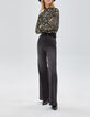 Vaqueros flare grises tiro alto Pure Edition mujer-1