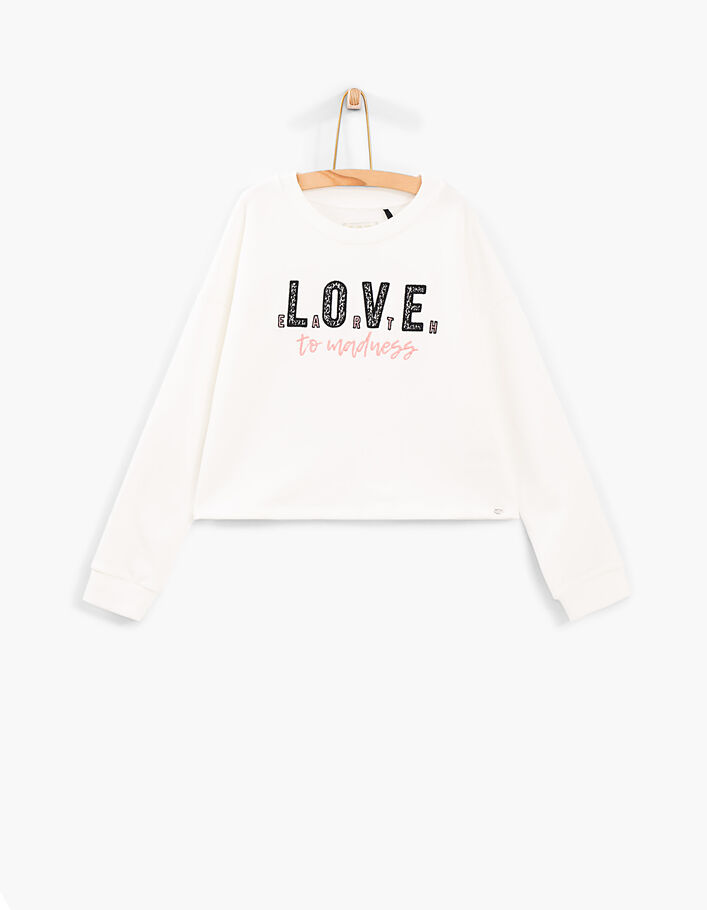 Girls’ off-white LOVE EARTH sweatshirt - IKKS