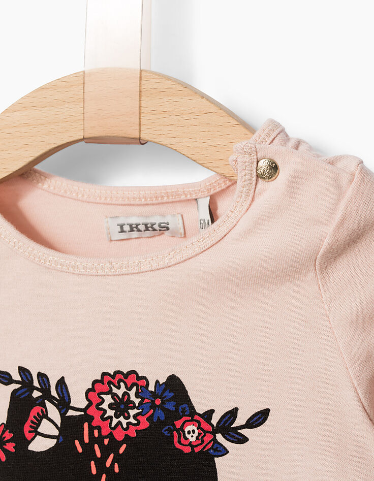 Baby girls' pink T-shirt-3 Baby girls' pink T-shirt-3