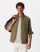 Men's Easy Khaki Ribbed Velvet Shirt-2