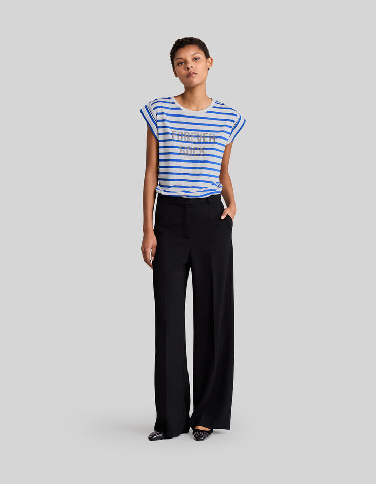 Camiseta marinera rayas cobalto mujer-1