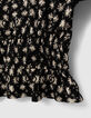 Schwarze M&auml;dchenbluse mit Grafikblumenprint-4