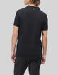 Pure Edition &ndash; schwarzes Herrenpoloshirt mit Lurexstreifen-3