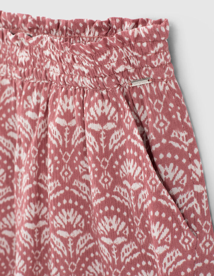 Girls’ rosewood batik print Ecovero® shorts-4