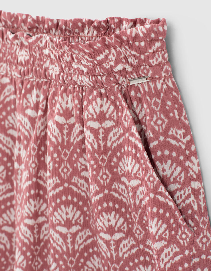 Oudroze short Ecovero® batikprint meisjes-2 Oudroze short Ecovero® batikprint meisjes-2