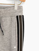 Pantalon molleton gris à bandes latérales garçon-3
