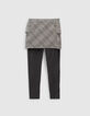 Girls’ charcoal Prince of Wales skirt-leggings-2