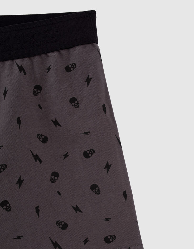 Boxers gris storm et à imprimé rock Homme-5 Boxers gris storm et à imprimé rock Homme-5