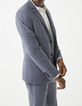 Indigoblauwe blazer ruitenmotief TRAVEL SUIT Heren-6