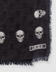 Fular gris jacquard calaveras mujer-5